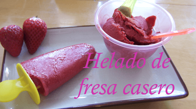 helado de fresa casero