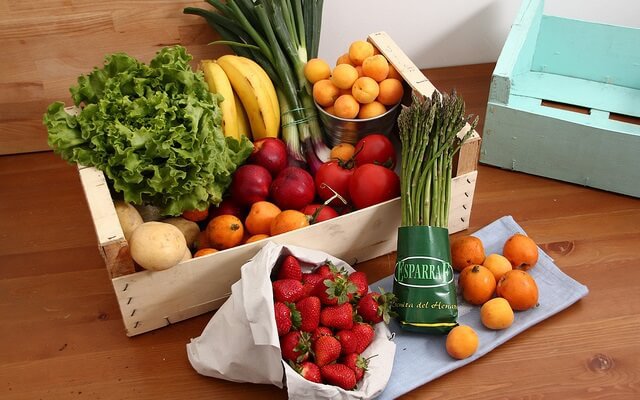 cesta de frutas y verduras