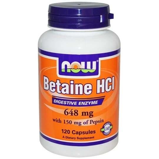 Betaina HCL de la marca Now